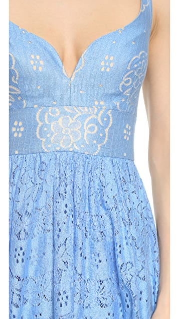 lover 混色紗雞心領(lǐng)連衣裙 shopbop new to sale save up to 75